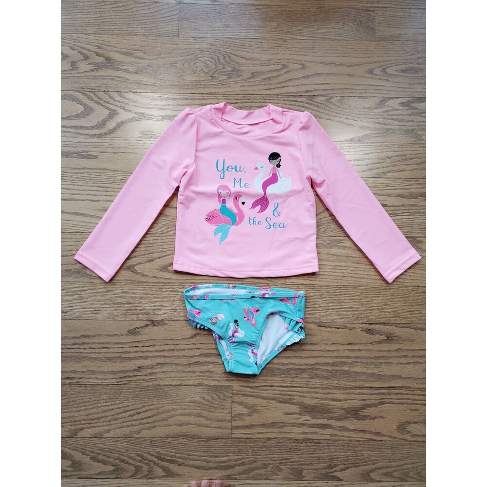 Simple Joys by Carter's 5T Swimsuit Long Sleeve 2 Pieces Mermaid New